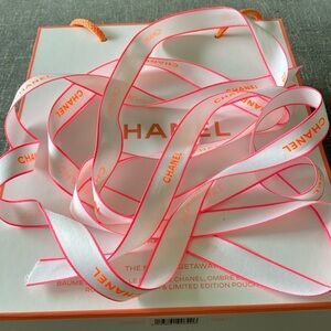Chanel White and Neon Ribbon
